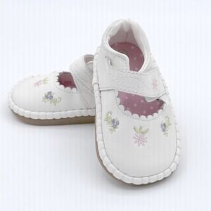 Teeny Toes Toddler Girls‎ Size 3 White Floral Mary Jane Shoes Casual Dressy